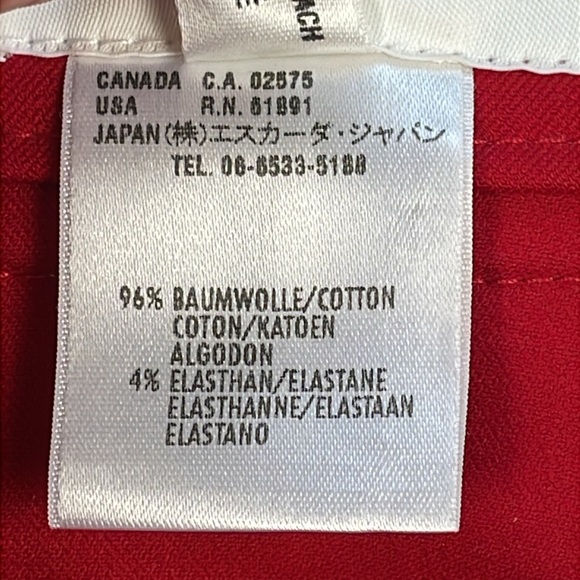 Escada Red Straight Leg Ankle Jeans Heart Crystal Rhinestone Designer Sz 46 - Picture 11 of 15